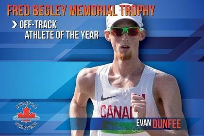 Athletics Canada Names Evan Dunfee The Fred Begley Memorial Trophy / Off Track Athlete of the Year