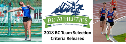 2018 BC TEAM SELECTION CRITERIA & STANDARDS RELEASED