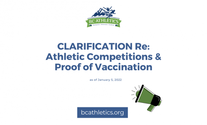 BC Athletics Clarification re: Competitions & Proof of Vaccination