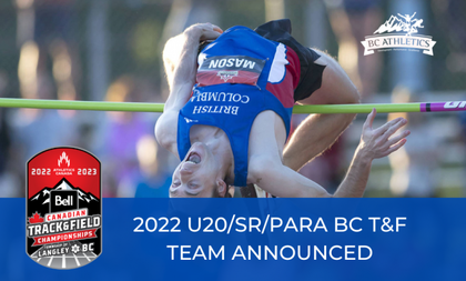 2022 BC U20/SR/PARA Track & Field Team Announced