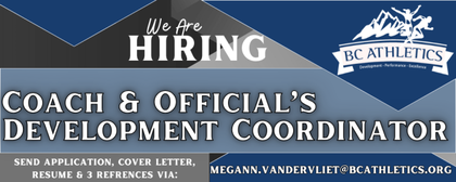 We're Hiring - Coach & Official's Development Coordinator
